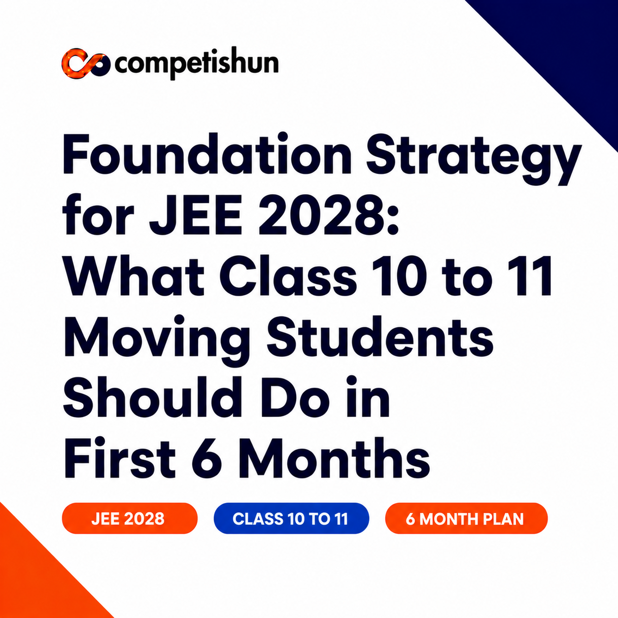 Jee First Prep Foundation Strategy for JEE 2028: What Class 10 to 11 Moving Students ...