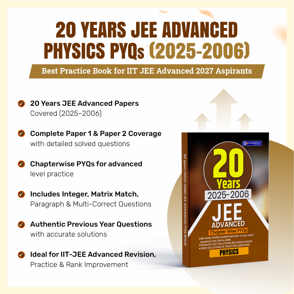 20 Years JEE Advanced Physics PYQ Book (2006-2025), Chapter-wise Previous Year Solved Papers with Detailed Solutions (JEE Advanced PYQ)