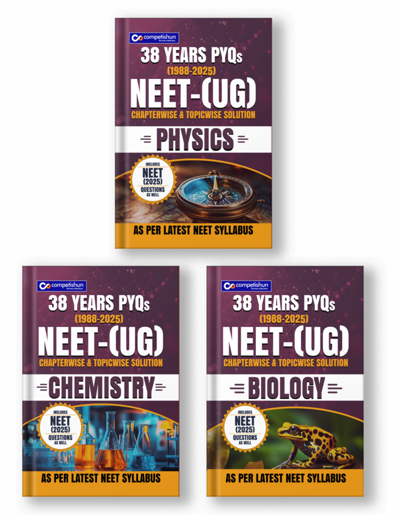 NEET (UG) Physics Chemistry Biology PYQ 3 Book Combo Set, 38 Years Chapter-wise & Topic-wise Previous Year Solved Papers (1988–2025) with Detailed Solutions