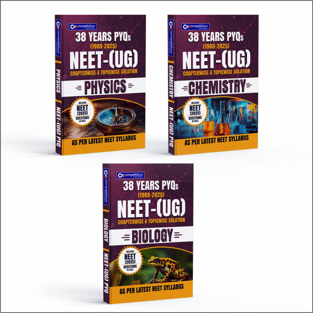 NEET (UG) Physics Chemistry Biology PYQ 3 Book Combo Set, 38 Years Chapter-wise & Topic-wise Previous Year Solved Papers (1988–2025) with Detailed Solutions
