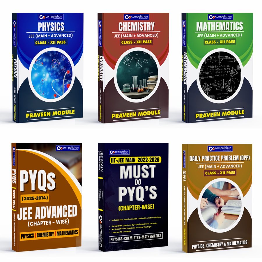 Competishun Praveen Module Class 12 Pass PCM books, PYQs and DPP